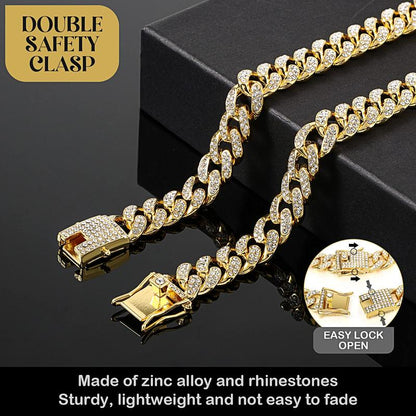 Rhinestone Decorated Dog Chain, 1 Count Pet Necklace with Secure Buckle, Fashionable Pet Accessories for Small Medium Large Dogs