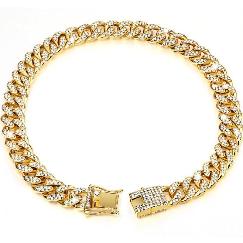 Rhinestone Decorated Dog Chain, 1 Count Pet Necklace with Secure Buckle, Fashionable Pet Accessories for Small Medium Large Dogs
