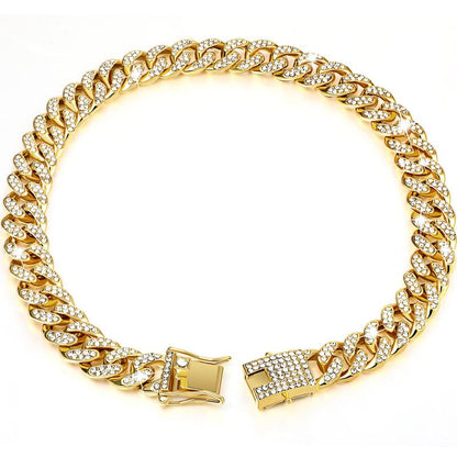 Rhinestone Decorated Dog Chain, 1 Count Pet Necklace with Secure Buckle, Fashionable Pet Accessories for Small Medium Large Dogs