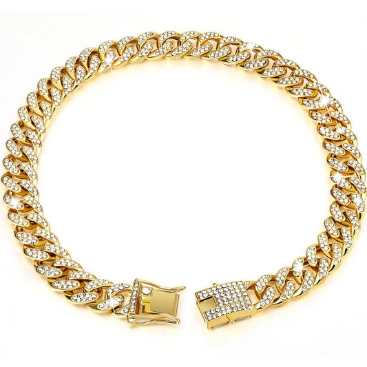 Rhinestone Decorated Dog Chain, 1 Count Pet Necklace with Secure Buckle, Fashionable Pet Accessories for Small Medium Large Dogs