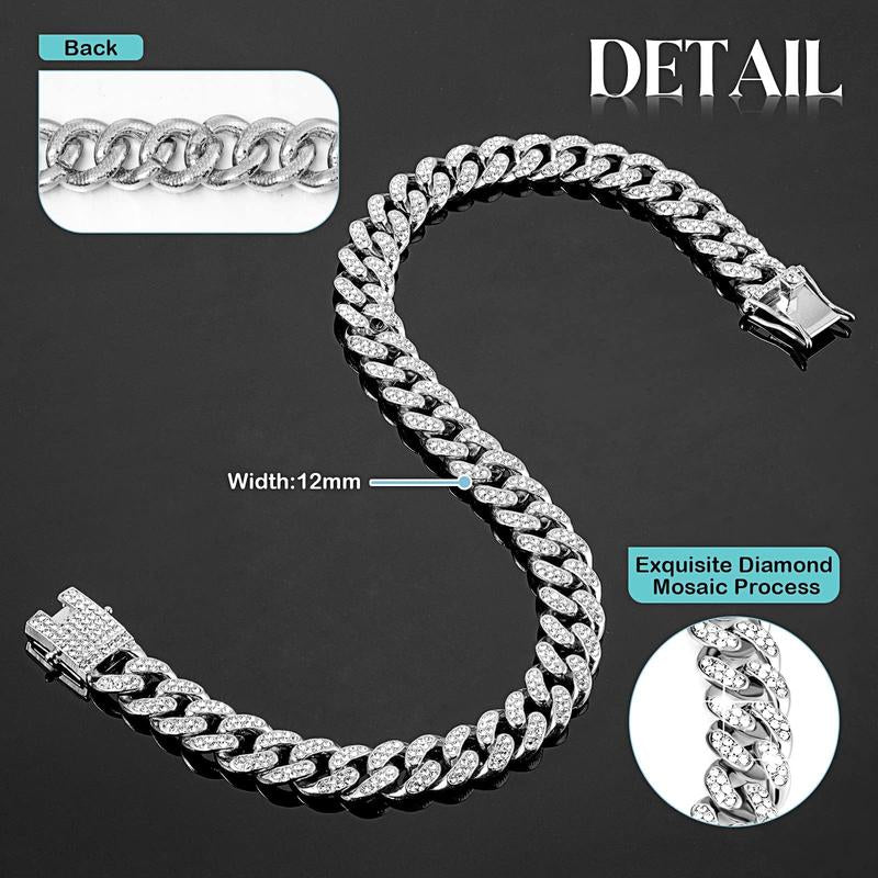 Rhinestone Decorated Dog Chain, 1 Count Pet Necklace with Secure Buckle, Fashionable Pet Accessories for Small Medium Large Dogs