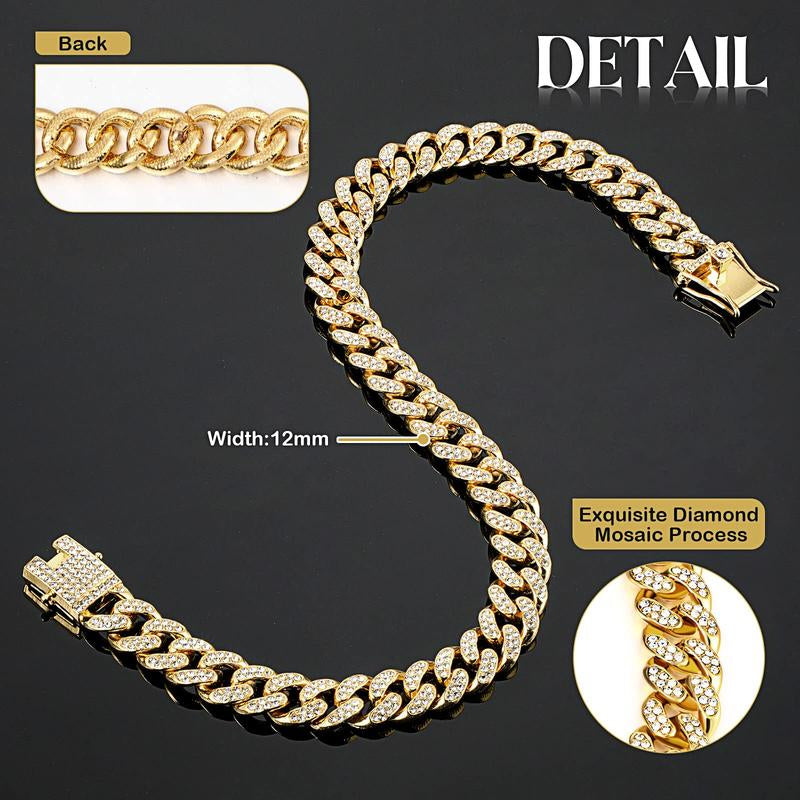 Rhinestone Decorated Dog Chain, 1 Count Pet Necklace with Secure Buckle, Fashionable Pet Accessories for Small Medium Large Dogs