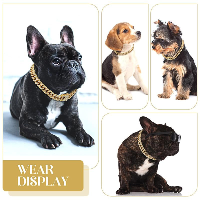 Rhinestone Decorated Dog Chain, 1 Count Pet Necklace with Secure Buckle, Fashionable Pet Accessories for Small Medium Large Dogs