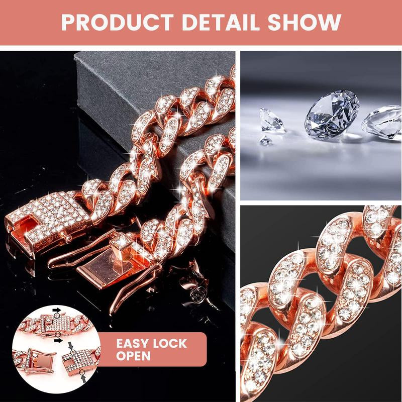 Rhinestone Decorated Dog Chain, 1 Count Pet Necklace with Secure Buckle, Fashionable Pet Accessories for Small Medium Large Dogs