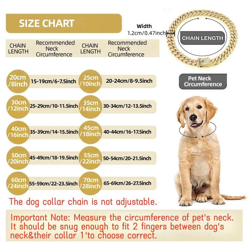 Rhinestone Decorated Dog Chain, 1 Count Pet Necklace with Secure Buckle, Fashionable Pet Accessories for Small Medium Large Dogs