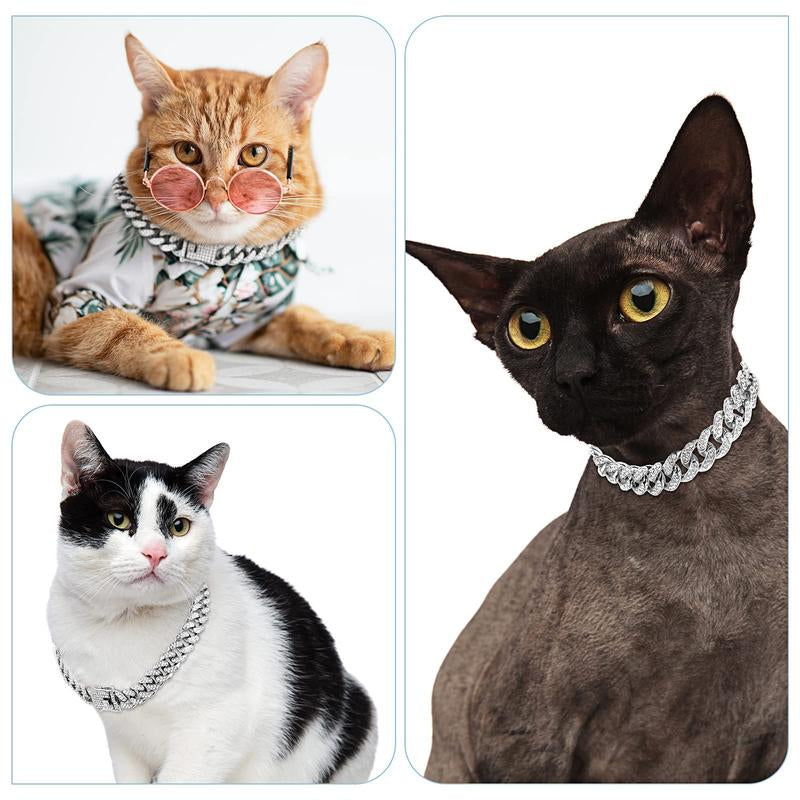 Rhinestone Decorated Dog Chain, 1 Count Pet Necklace with Secure Buckle, Fashionable Pet Accessories for Small Medium Large Dogs