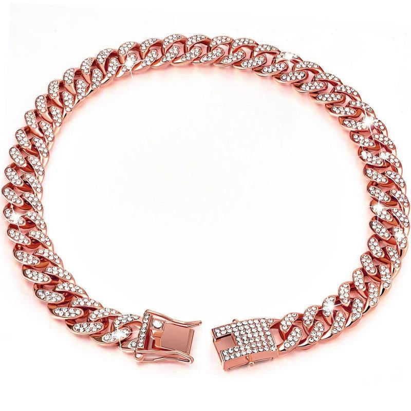 Rhinestone Decorated Dog Chain, 1 Count Pet Necklace with Secure Buckle, Fashionable Pet Accessories for Small Medium Large Dogs